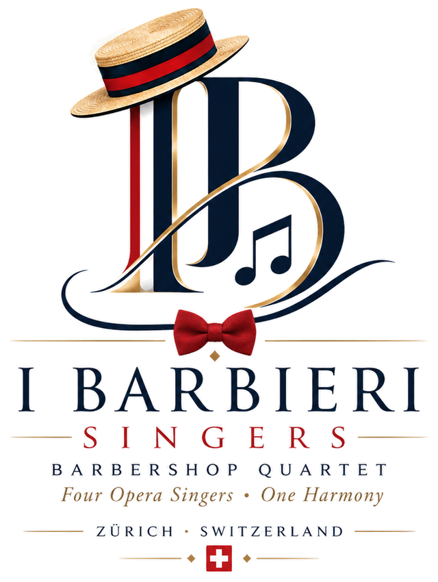 Logo I Barbieri Singers – Barbershop Quartet, Four Opera Singers · One Harmony, Zürich · Switzerland